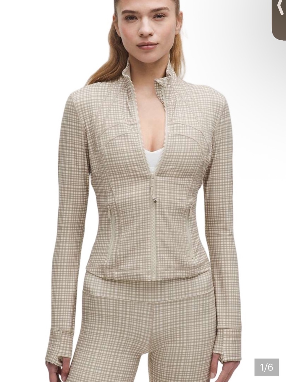 Lululemon Define Cropped Jacket *Nulu
Glow Grid Light Ivory Multi Size 8